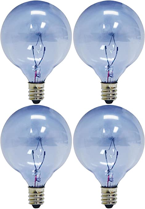 GE Lighting 48704 40-Watt Reveal Candelabra Globe G16.5, 4 Bulbs (2 Pack)