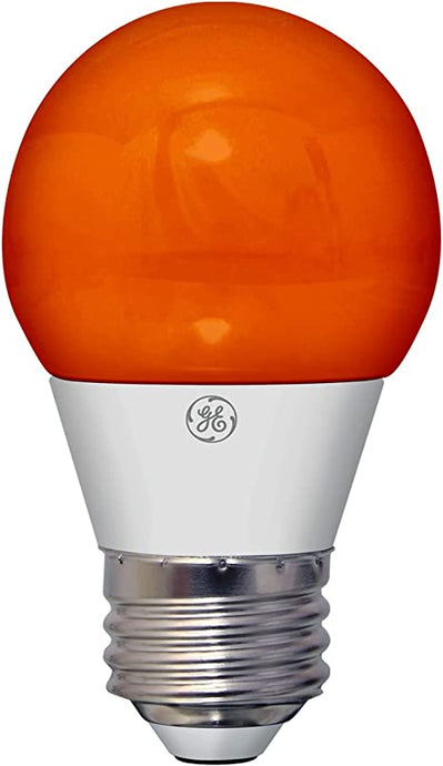 GE LED Orange Light Bulb, Party Light Bulb, A15 Standard Bulb, 3 Watts