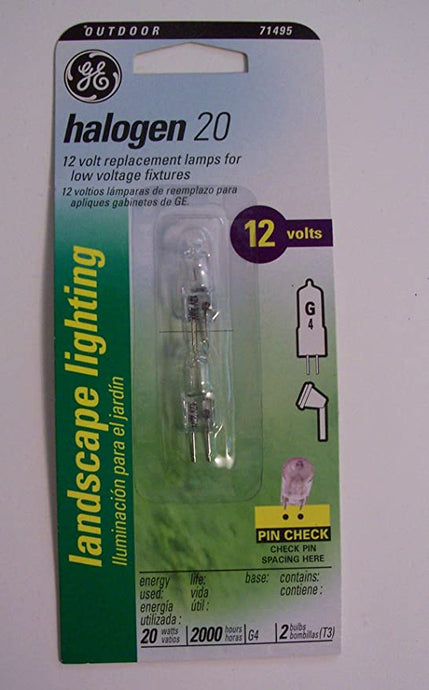 GE Halogen 20 Watt 12 Volt Replacement Lamps for Low Voltage Fixtures 2 Lamps Per Package 71495