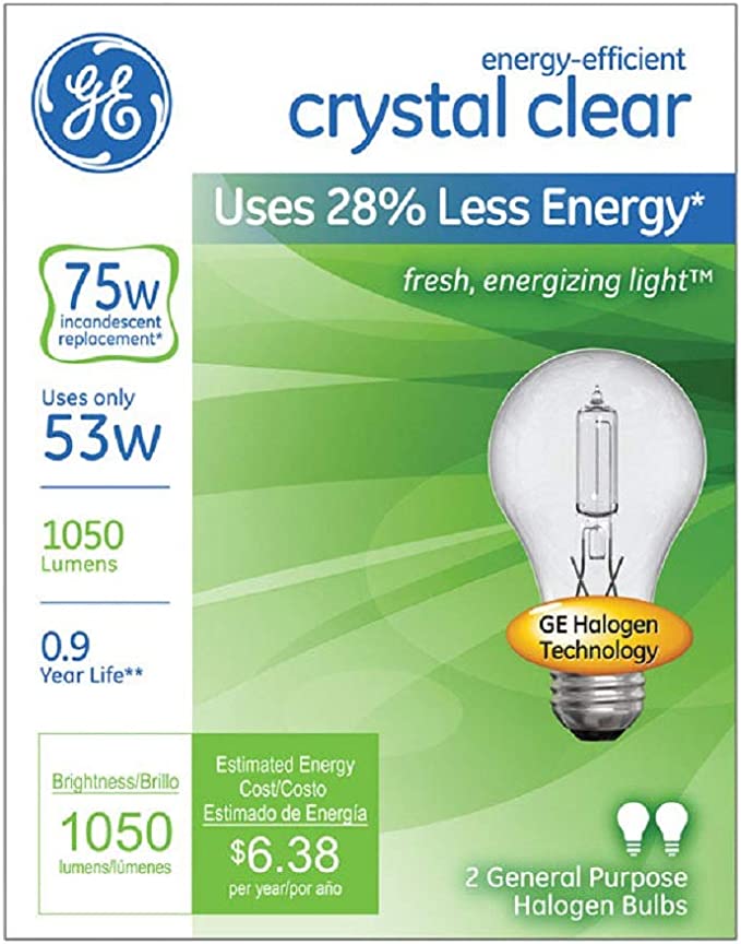 Halogen Bulbs In Store GE Lighting 78797 53 Watt Clear Halogen Light Bulbs 2 Count – Light ...