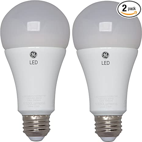 GE Lighting 65943 LED A19 Light Bulb with Medium Base, 14-Watt, Soft White, 2-Pack, 2 Count