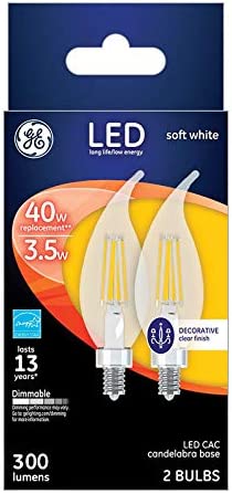 Ge Led 3.5w-40w Cam Clr Glass 2/Ct