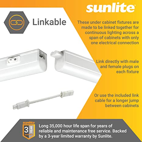 Sunlite 53071-SU LED 12-Inch Linkable Under Cabinet Light Fixture