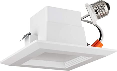 Sunlite 4-Inch Square LED Retrofit Downlight, 10W 4000K (1 Pack)