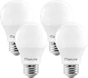 MaxLite A19 LED Bulb, Enclosed Fixture Rated, 60W Equivalent (4 Pack)