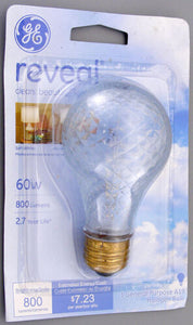 GE Reveal 60w Crystal  Cut Halogen Light bulb (Case of 6 Bulbs)