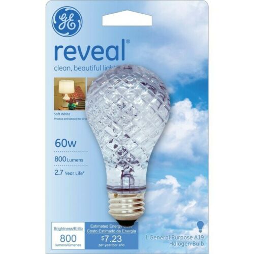 GE Reveal 60w Crystal  Cut Halogen Light bulb (Case of 6 Bulbs)